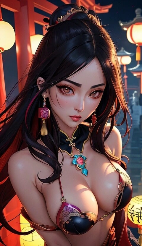 cute Chinese girl in temple (Ai model) #57