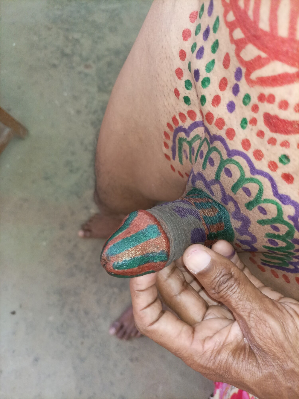Sissy belly tattoo and coloured cock #41