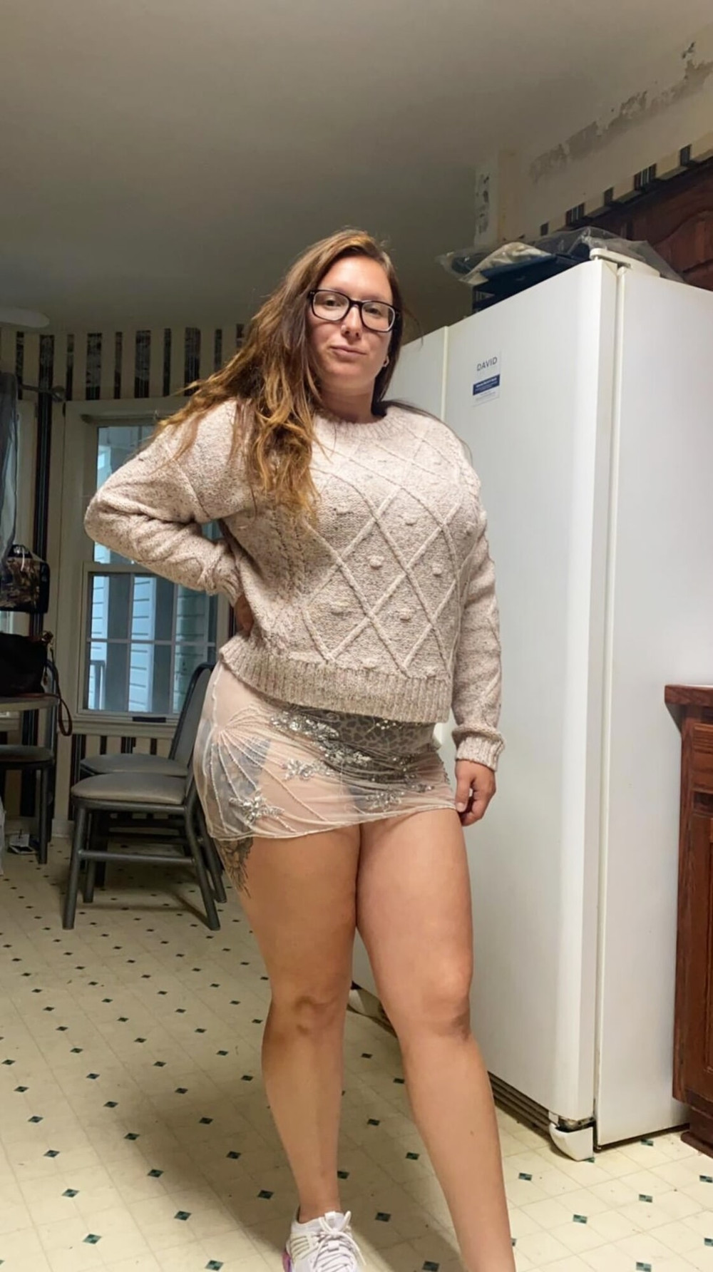 I posed in all different sweaters fucking myself for my maid #5