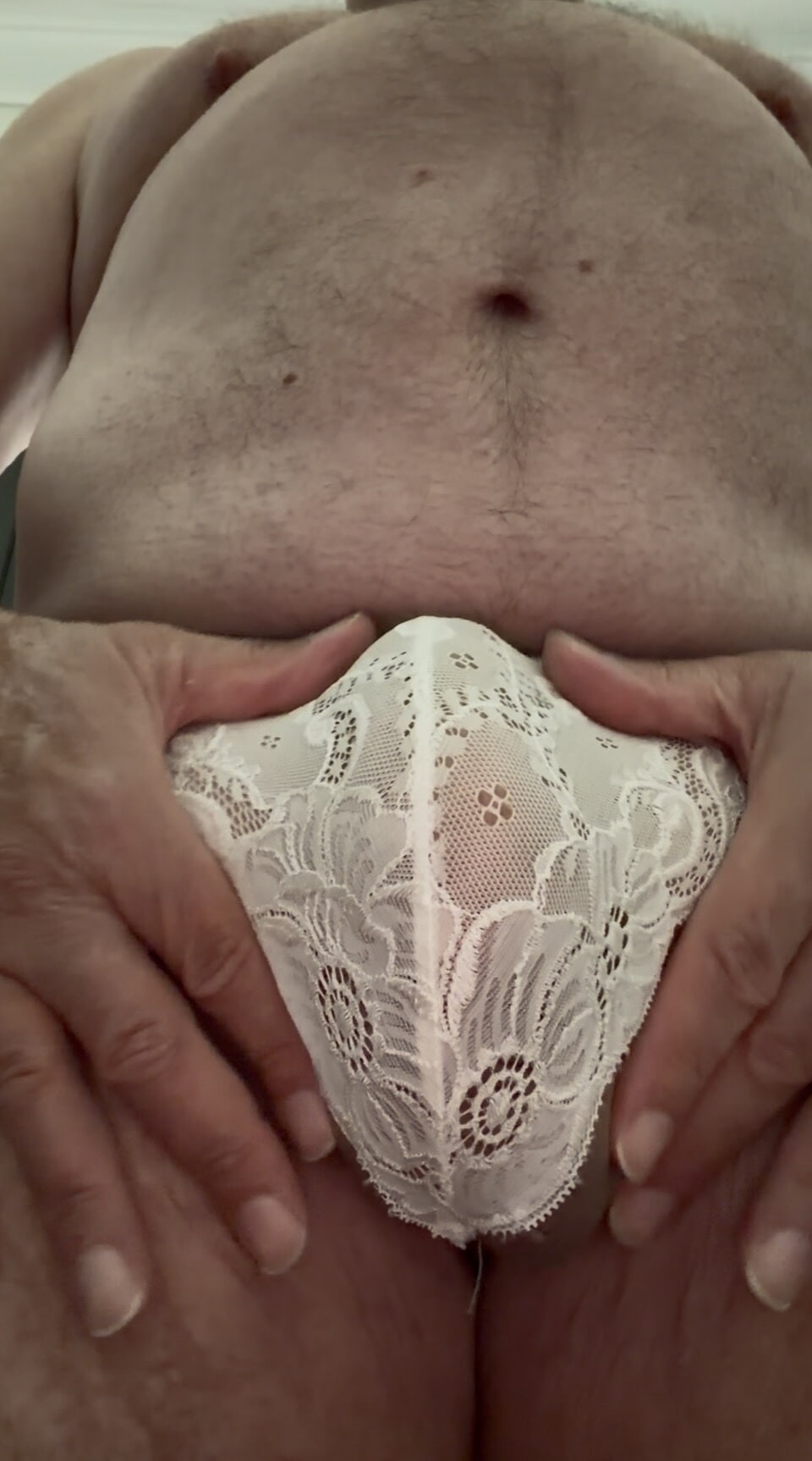 Showing off white lingerie #7