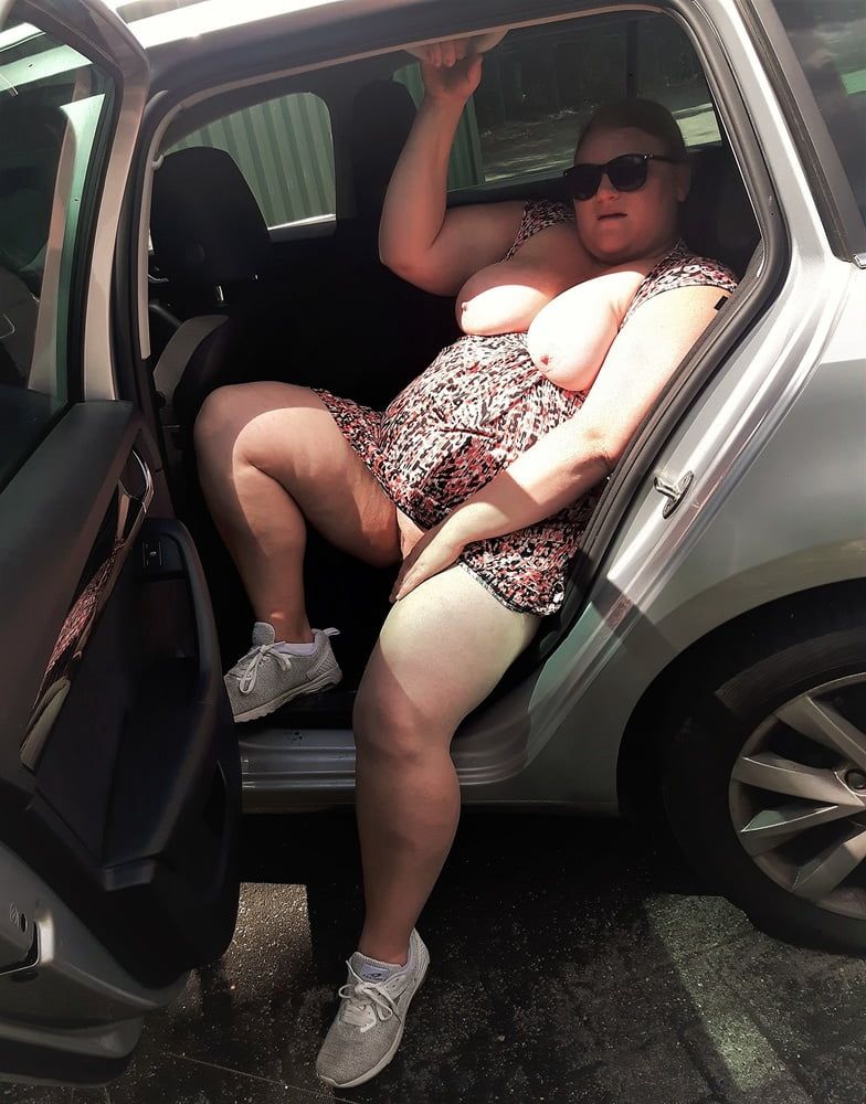 BBW Wife Miss Lizz Public Nudity - Dogging at Parking #14