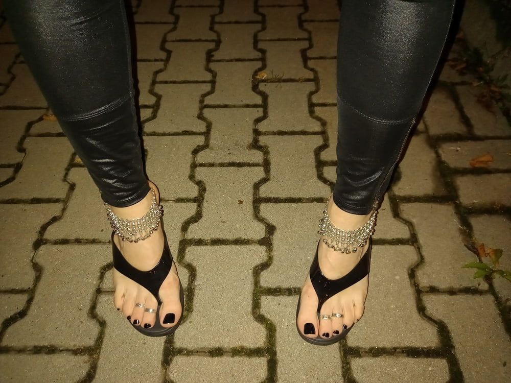 sexy feet and latex flip flops #3