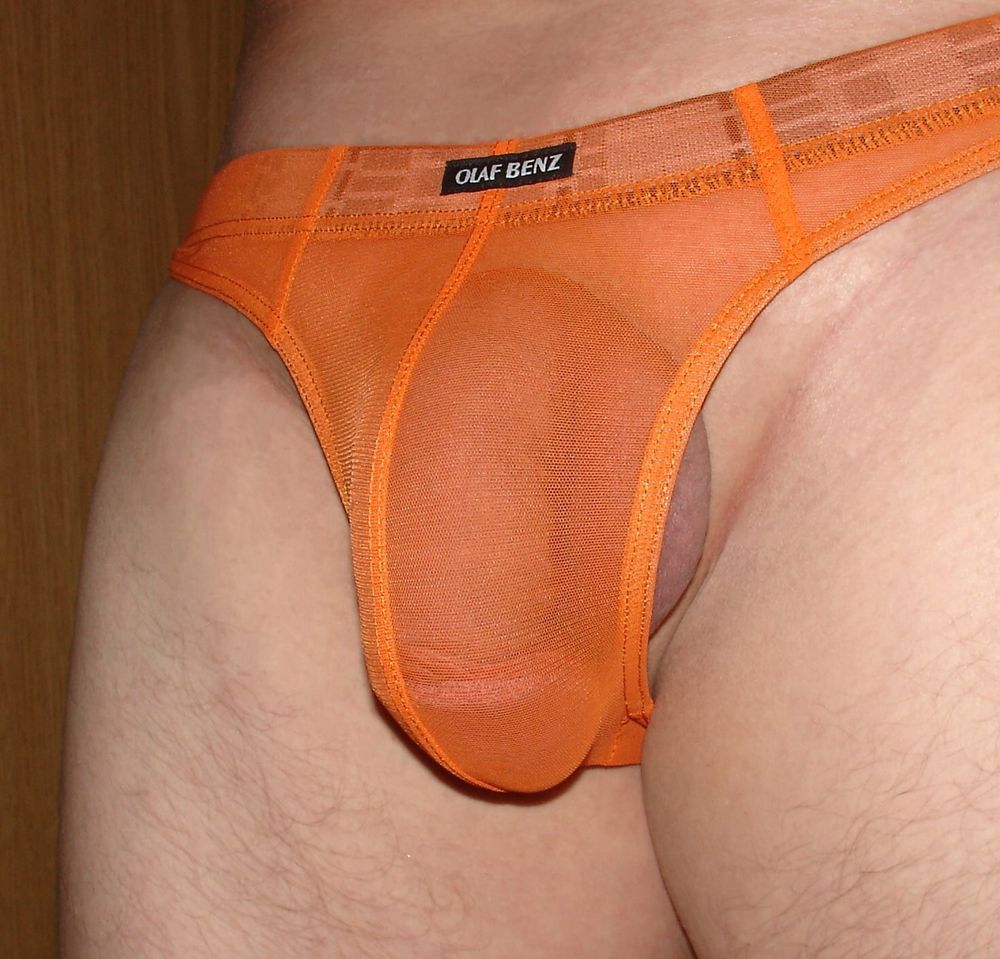 My cock in see through transparent underwear #18