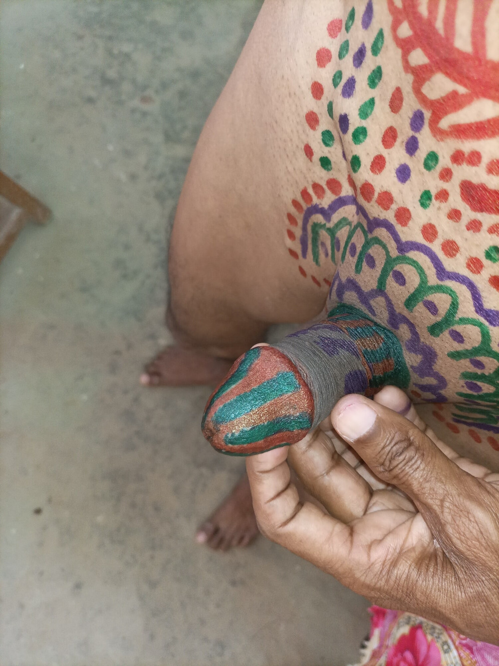 Sissy belly tattoo and coloured cock #44