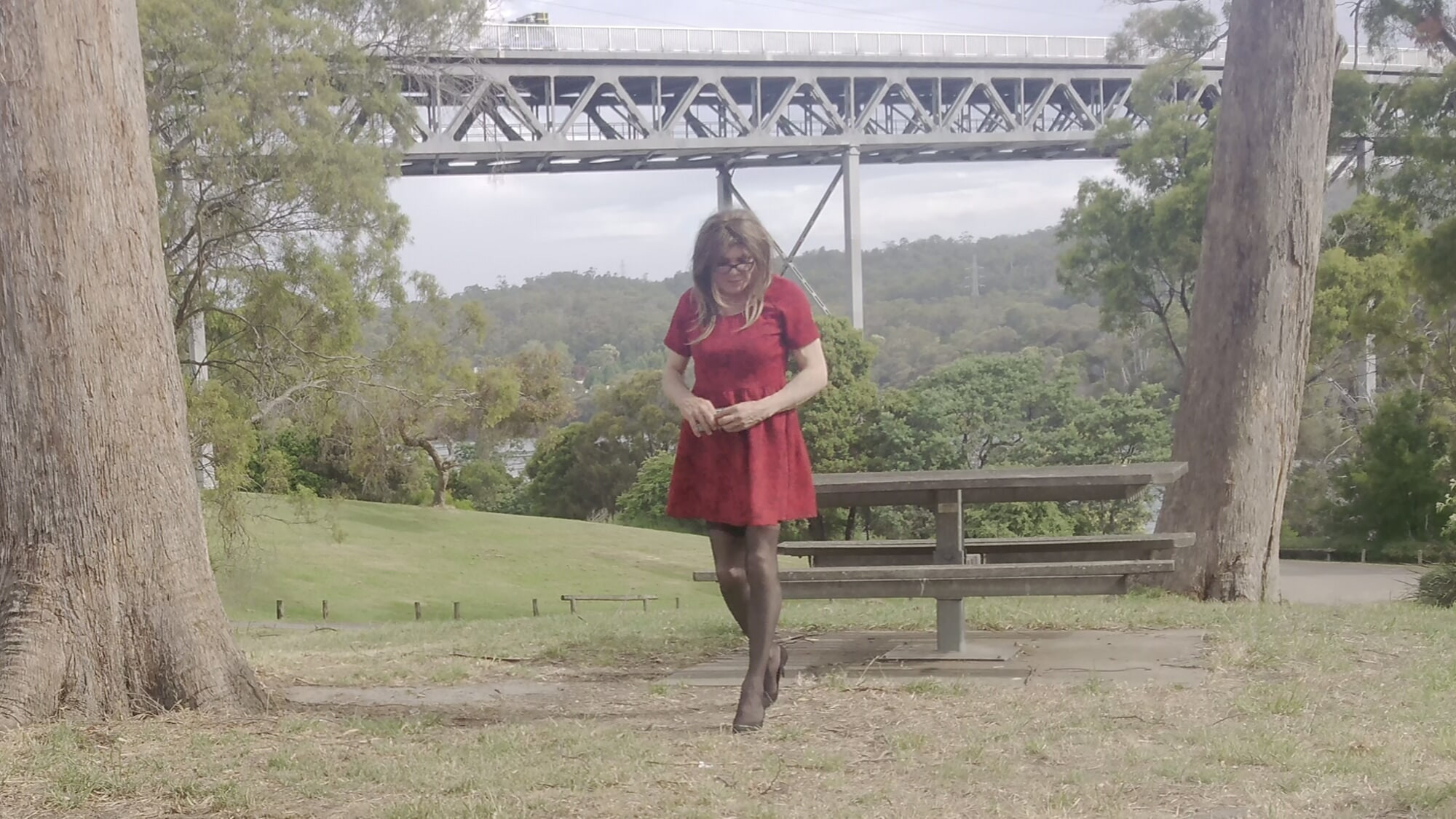 Crossdress Roadtrip - Riverside Red Dress #13
