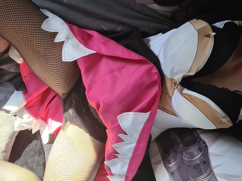 German bi guy in maid cosplay and wearing women's underwear #16