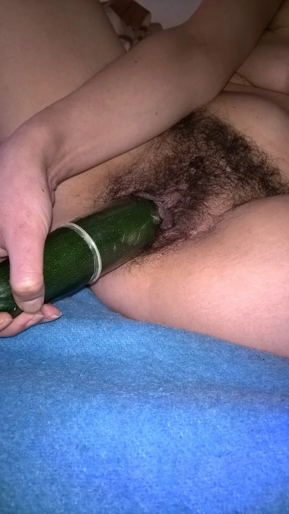 Hairy JoyTwoSex Playing With Zucchini #16