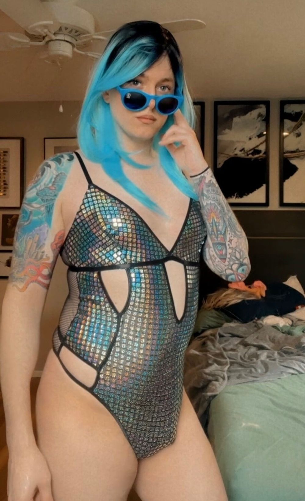 Sexy blue hair Femboy Deanna #31