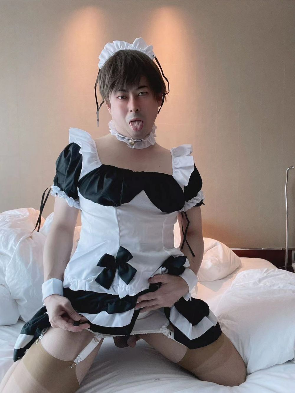 Asian sissy in maid dress #10