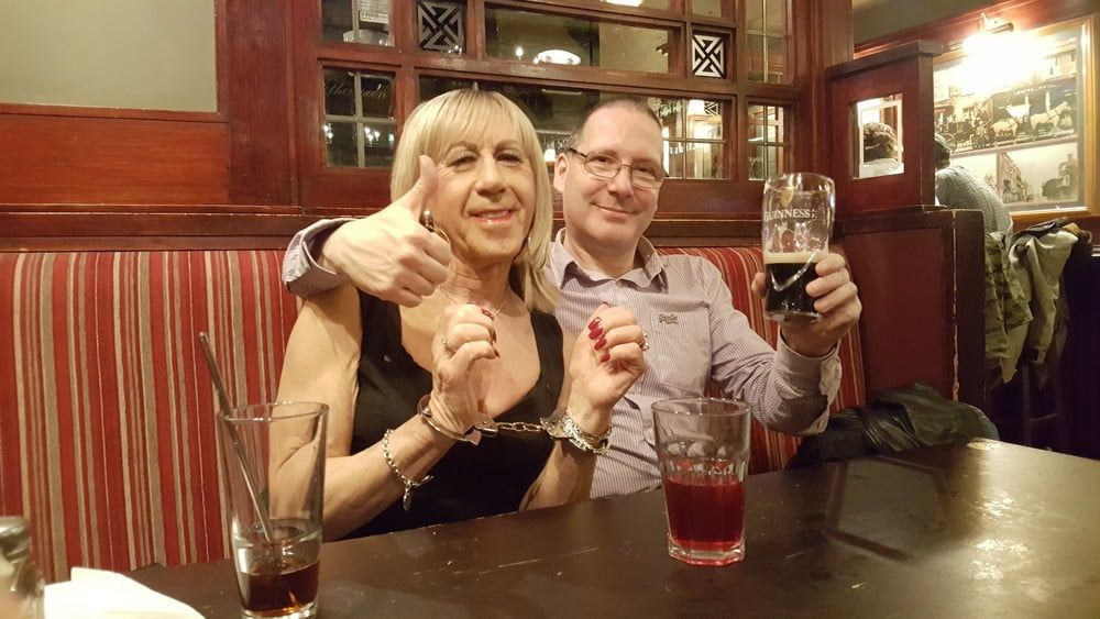 Lisa and Pauline in Handcuffs in the pub with Mike and John  #14