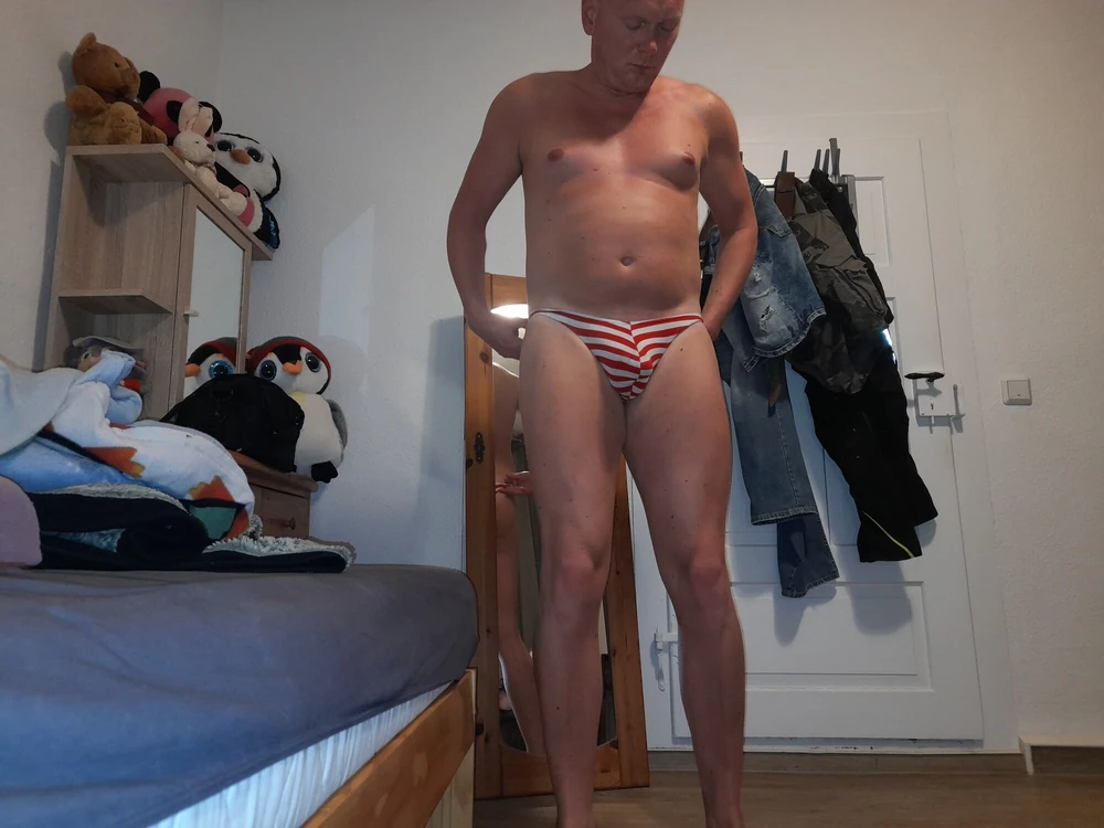 Showing unshaved small cock, puffy nipples shameless #2
