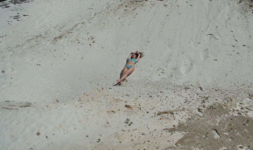On White Sand in turquos bikini #9