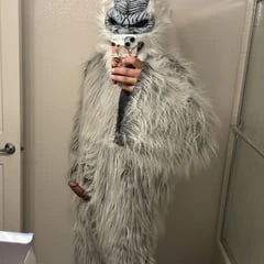 Abominable Snowman Hard Throbbing Cock in Mirror