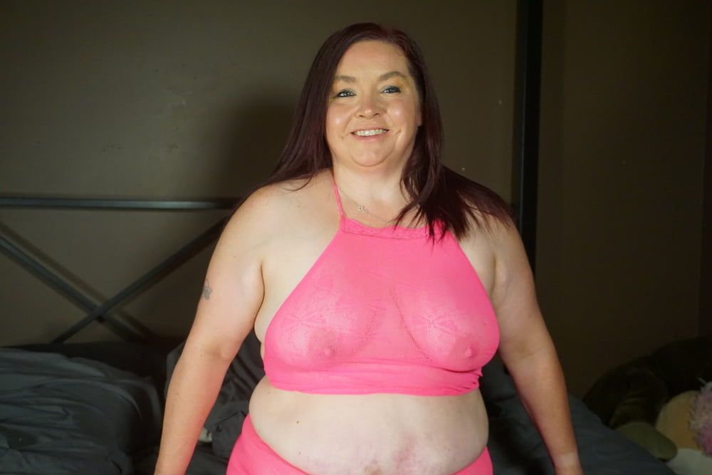 Sexy BBW Pink Lingerie and Blowjob Photoset #3