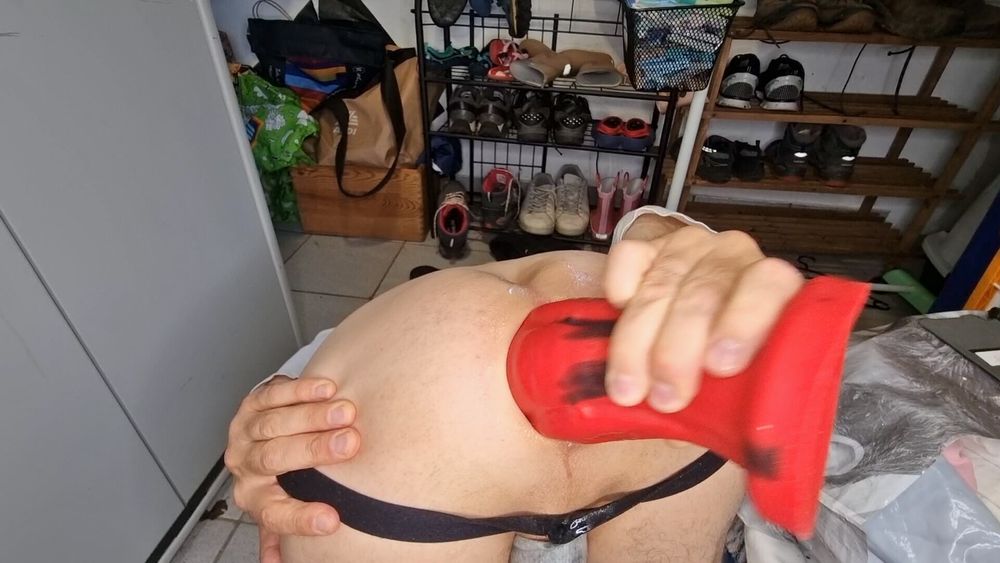 Big Red dildo  -  biiiig red gaping asshole 🤩 #2