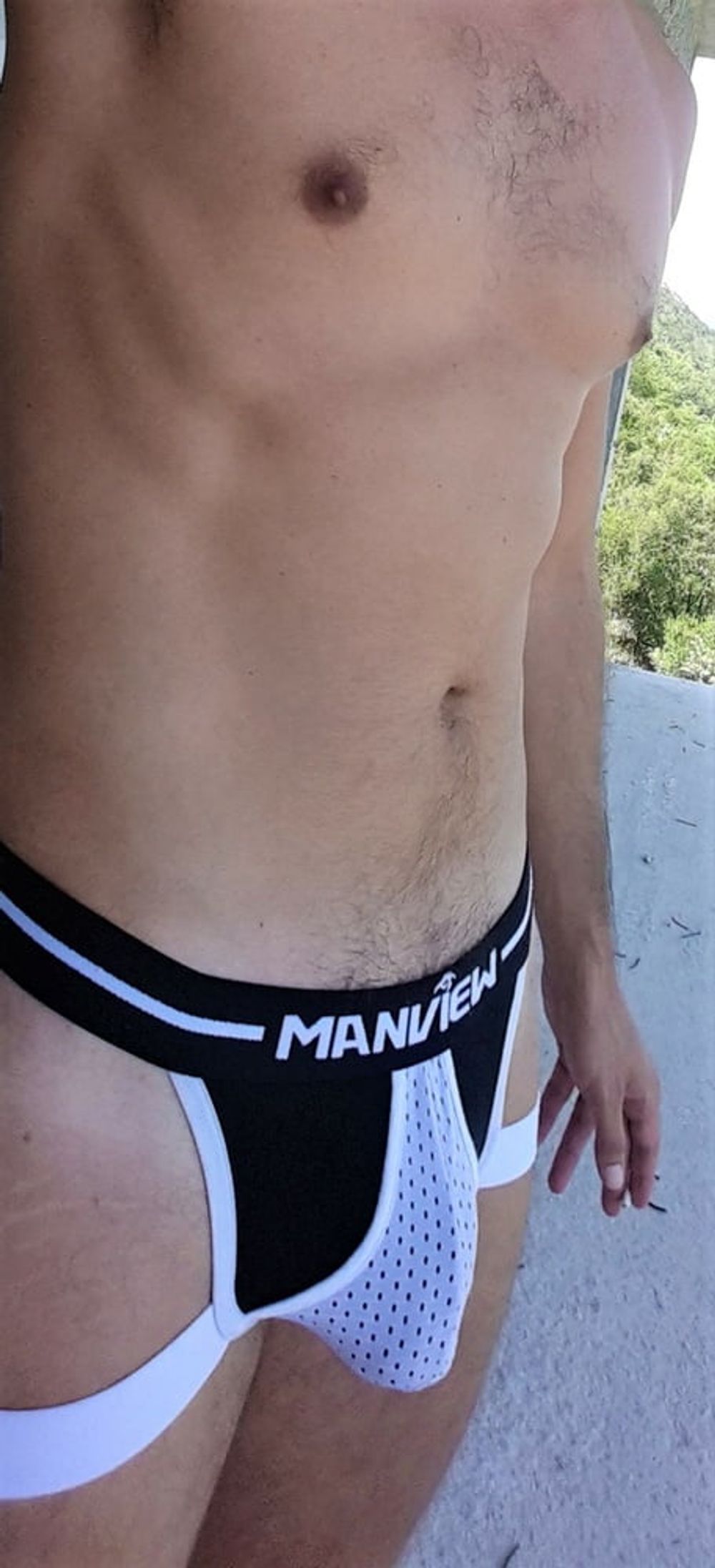 Outdoor bulging in jockstrap  #19