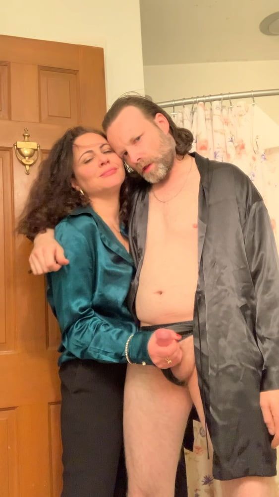 Italian Milf in Green Satin Blouse blows and gets fucked #10