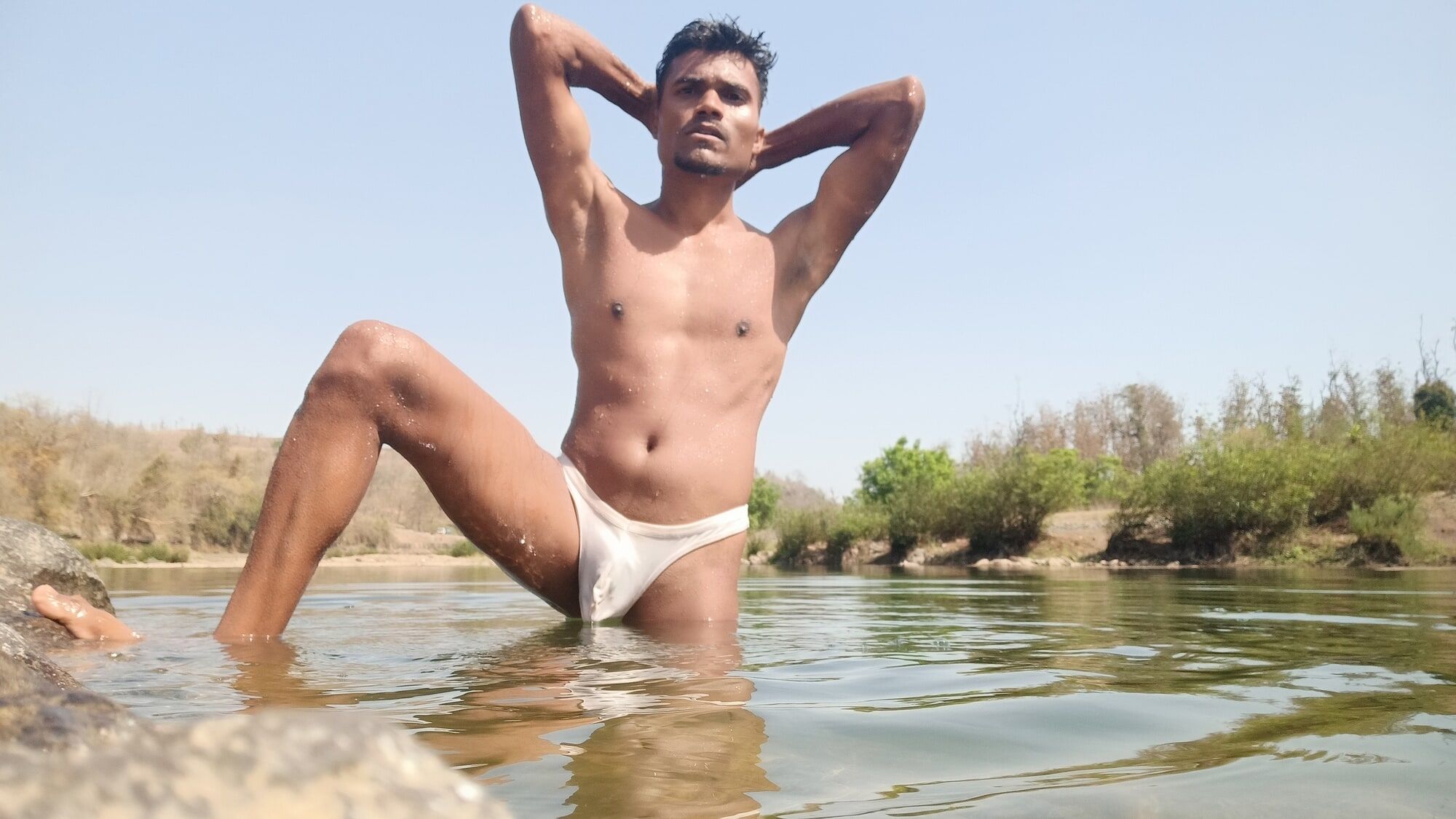 Sanju gamit on river advanture hot and sexy looking in man  #41