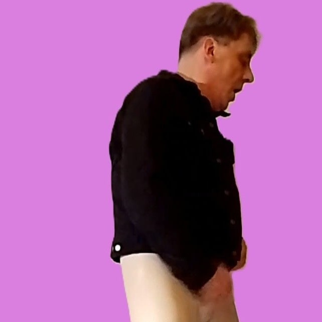 Handjob through white vinyl leggings (pink version) #12