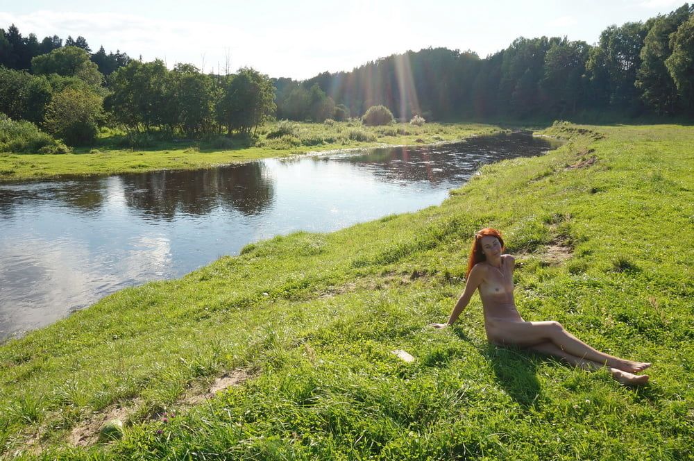 Nude on the beach Derzha-river #2