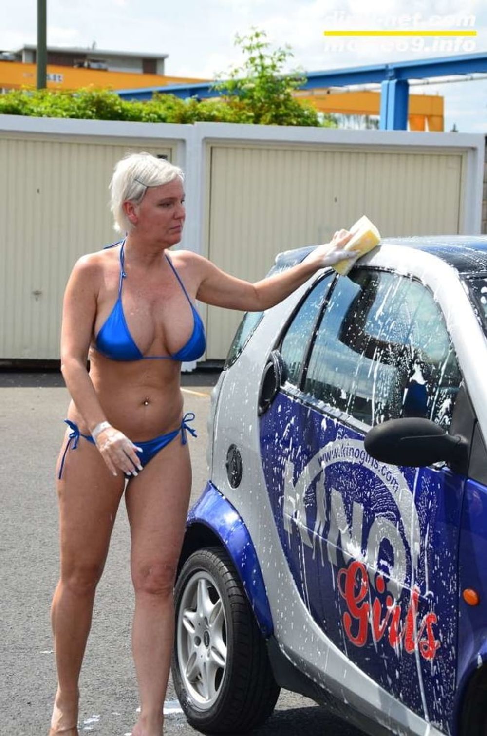 Jill Summer at the carwash in a bikini and topless #9