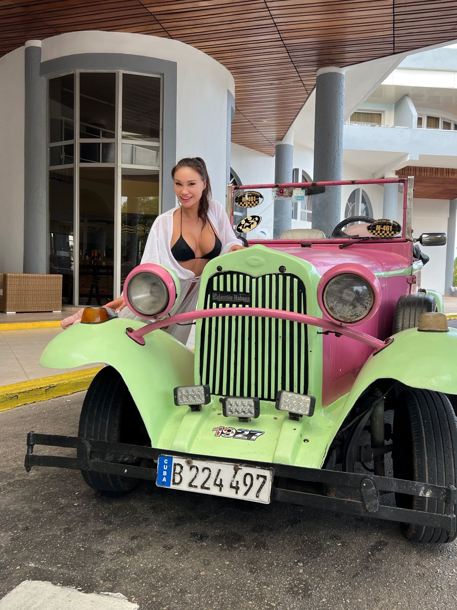 Monika Fox Poses Near A Cuban Retro Car #3
