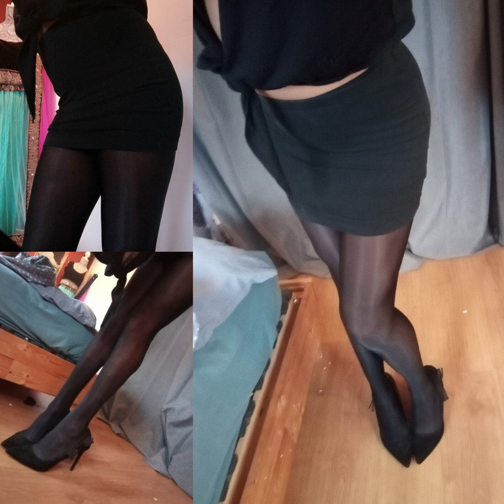 tranny in pantyhose &amp; high heels 