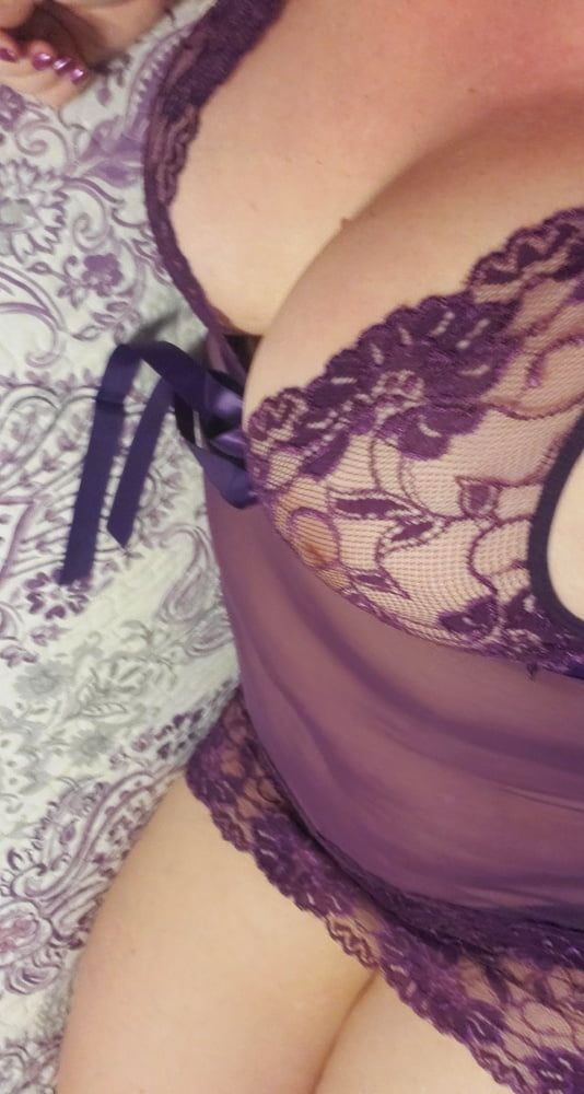 New nightie = new Sexy milf photoshoot purple lace lingerie #11