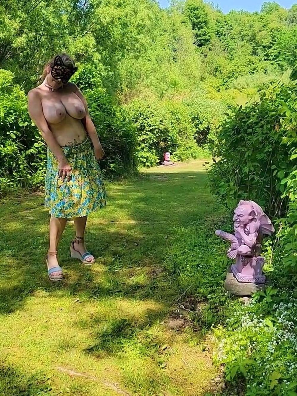 Mommy&amp;amp;#039;s Re-purposed Used Dildos.  Hugh-Titted Garden Walk #13