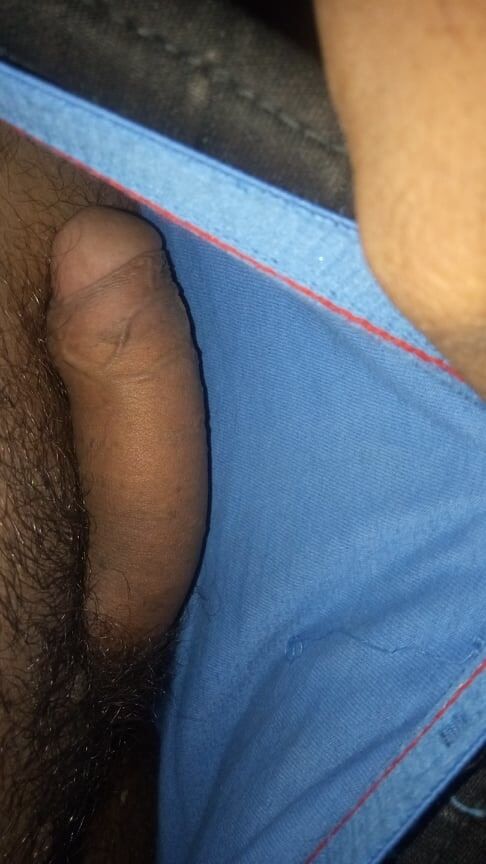 Checking my cock in underwear at office