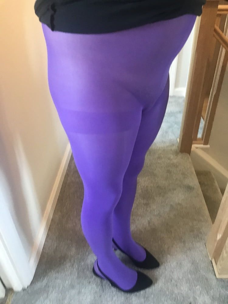 Wearing Purple tights pantyhose #24