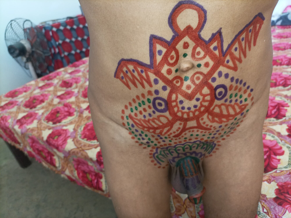 Sissy belly tattoo and coloured cock #10