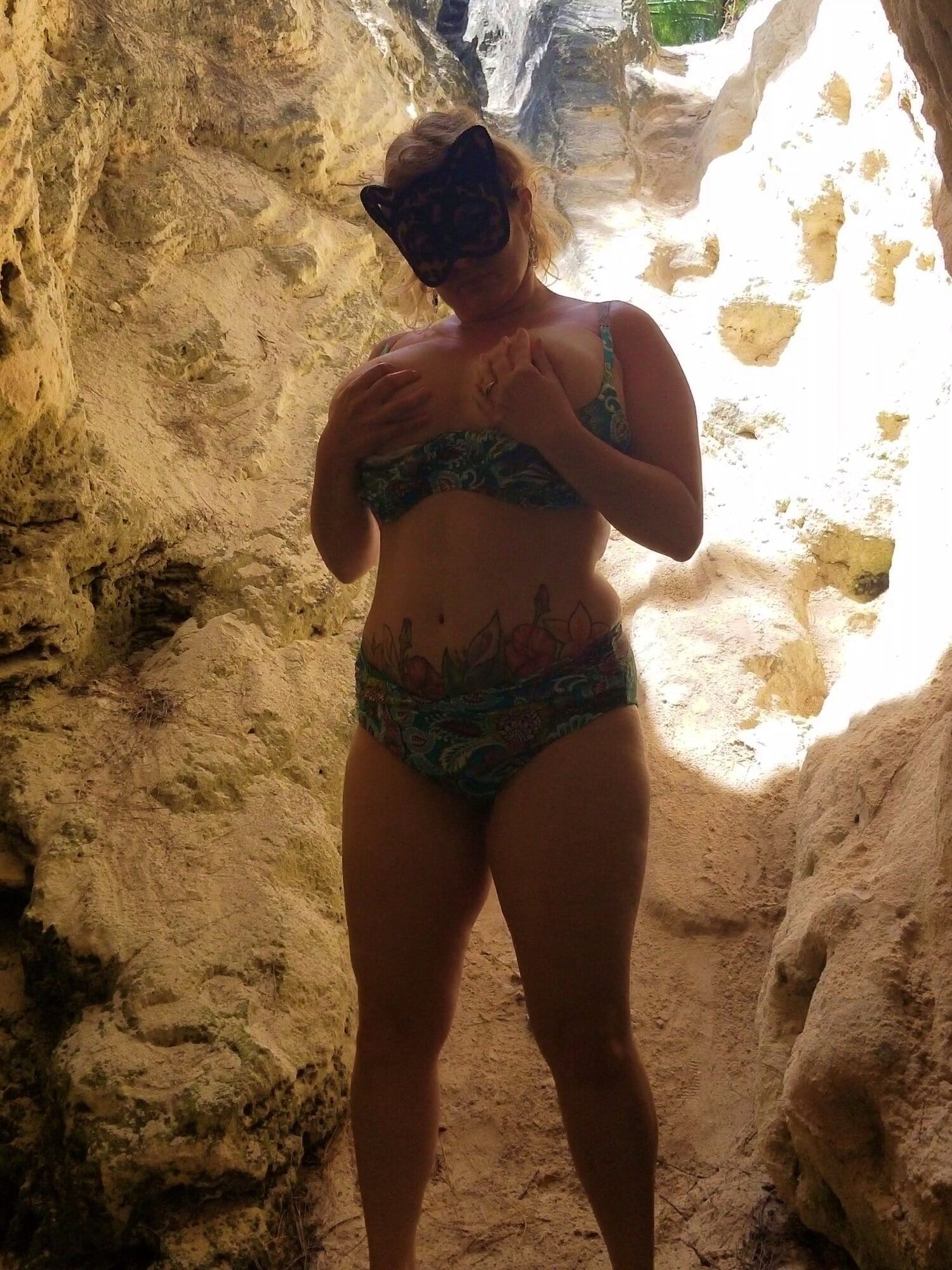 Voyeur MASSIVE TITTIES in a Cave Mistress Thursday Sneaks in #2