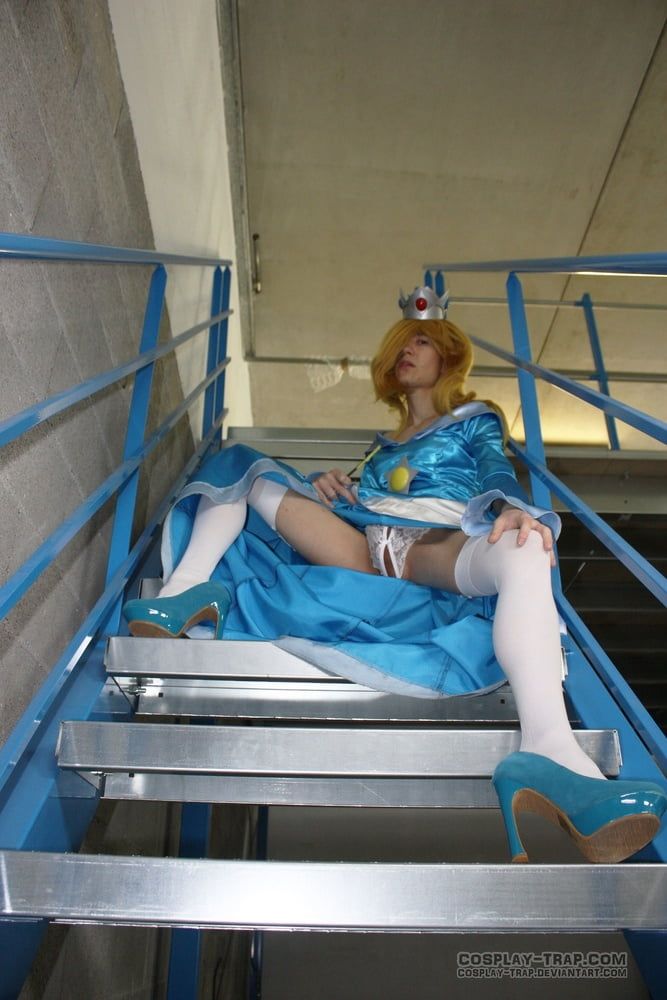 Crossdress cosplay Kinky Rosalina on the stairs #6