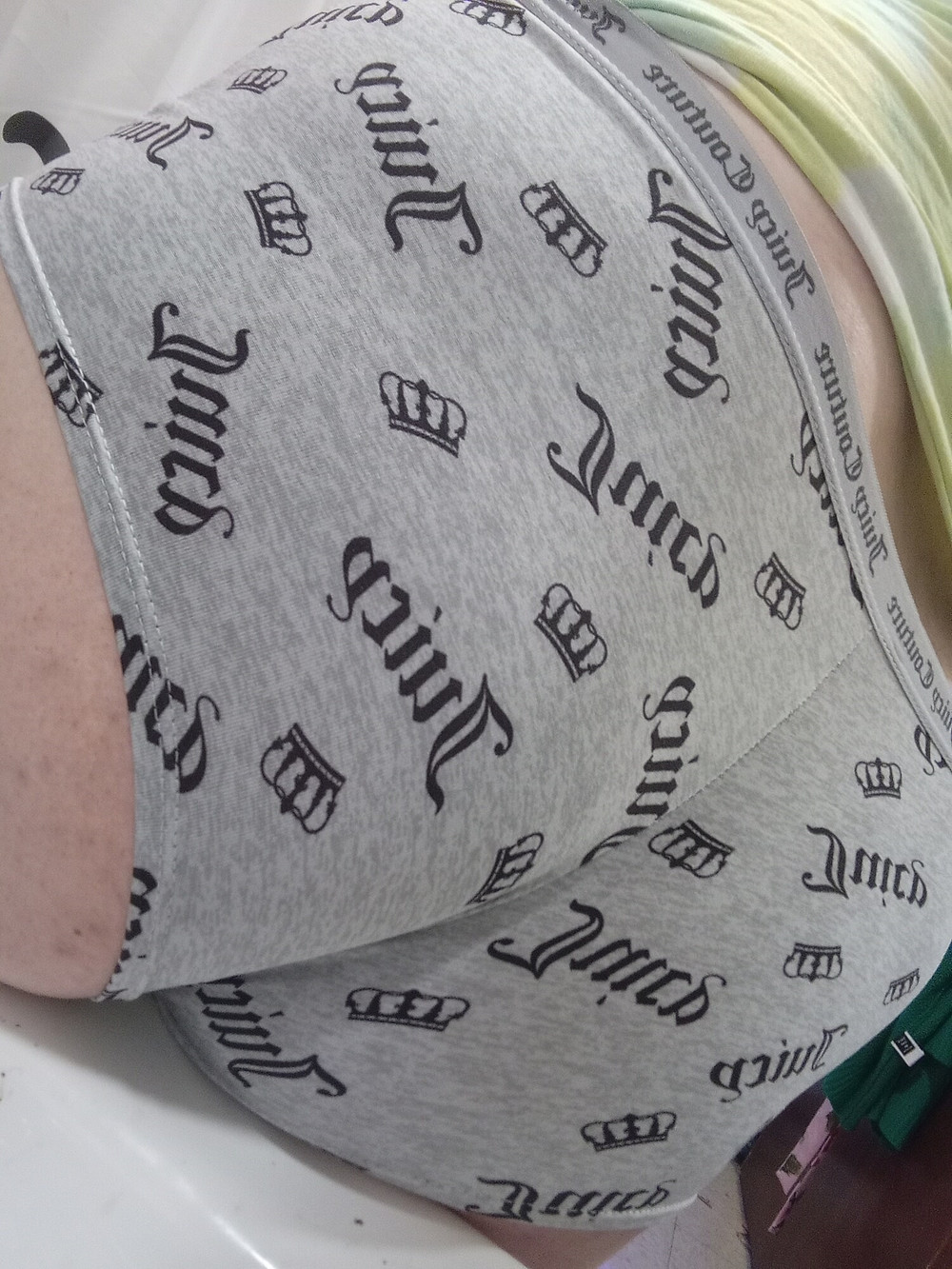 Me in a green tank top and grey panties  #11