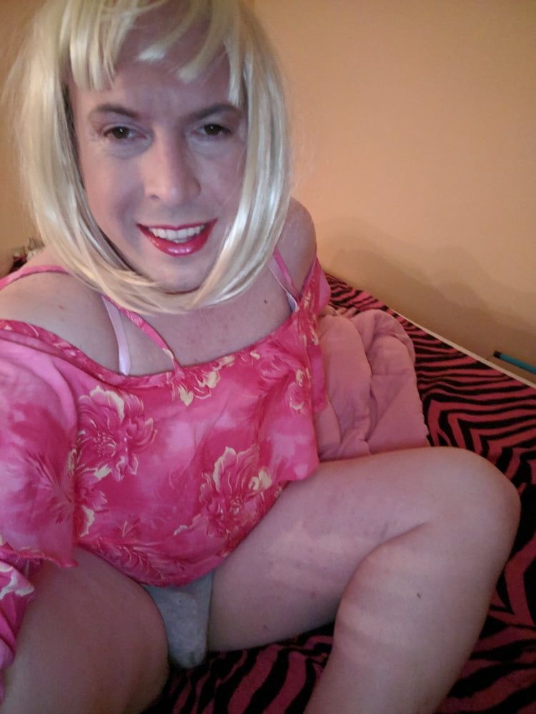 BBC Sissy Feels Cute in Pink Dress