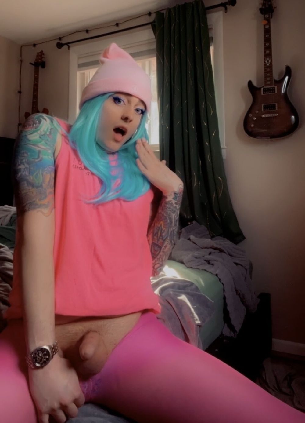 Sexy blue hair Femboy Deanna #47