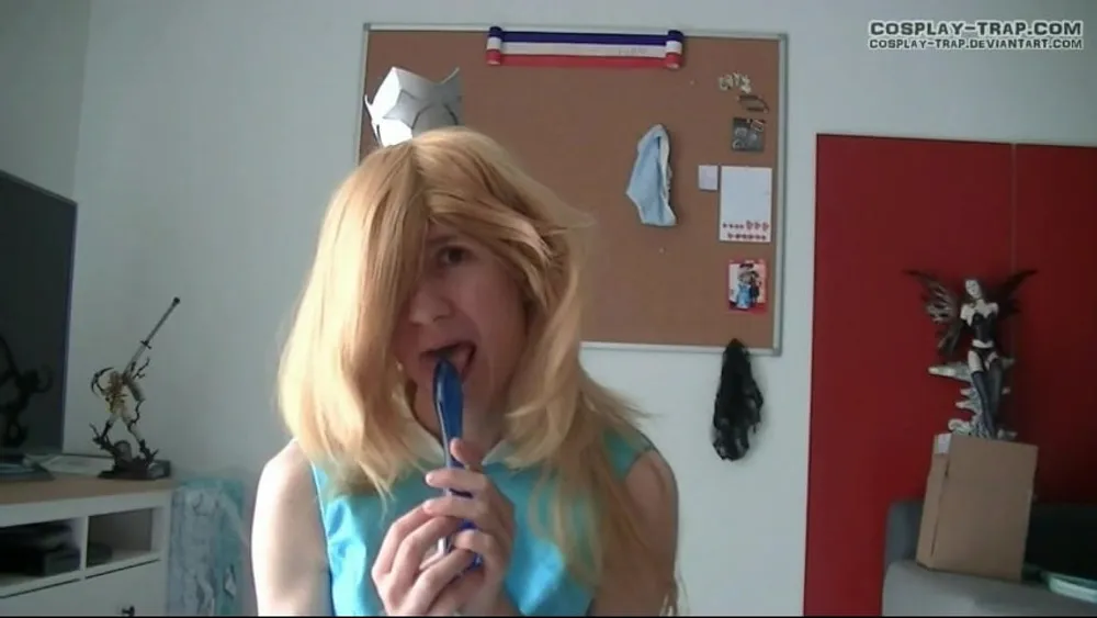 Crossdress cosplay Tennis Rosalina panties and anal show #37