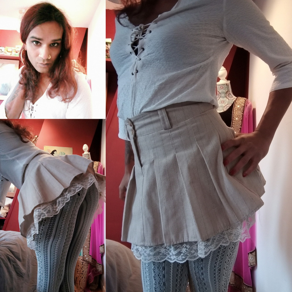 Sissy Femboy in lace stockings #4