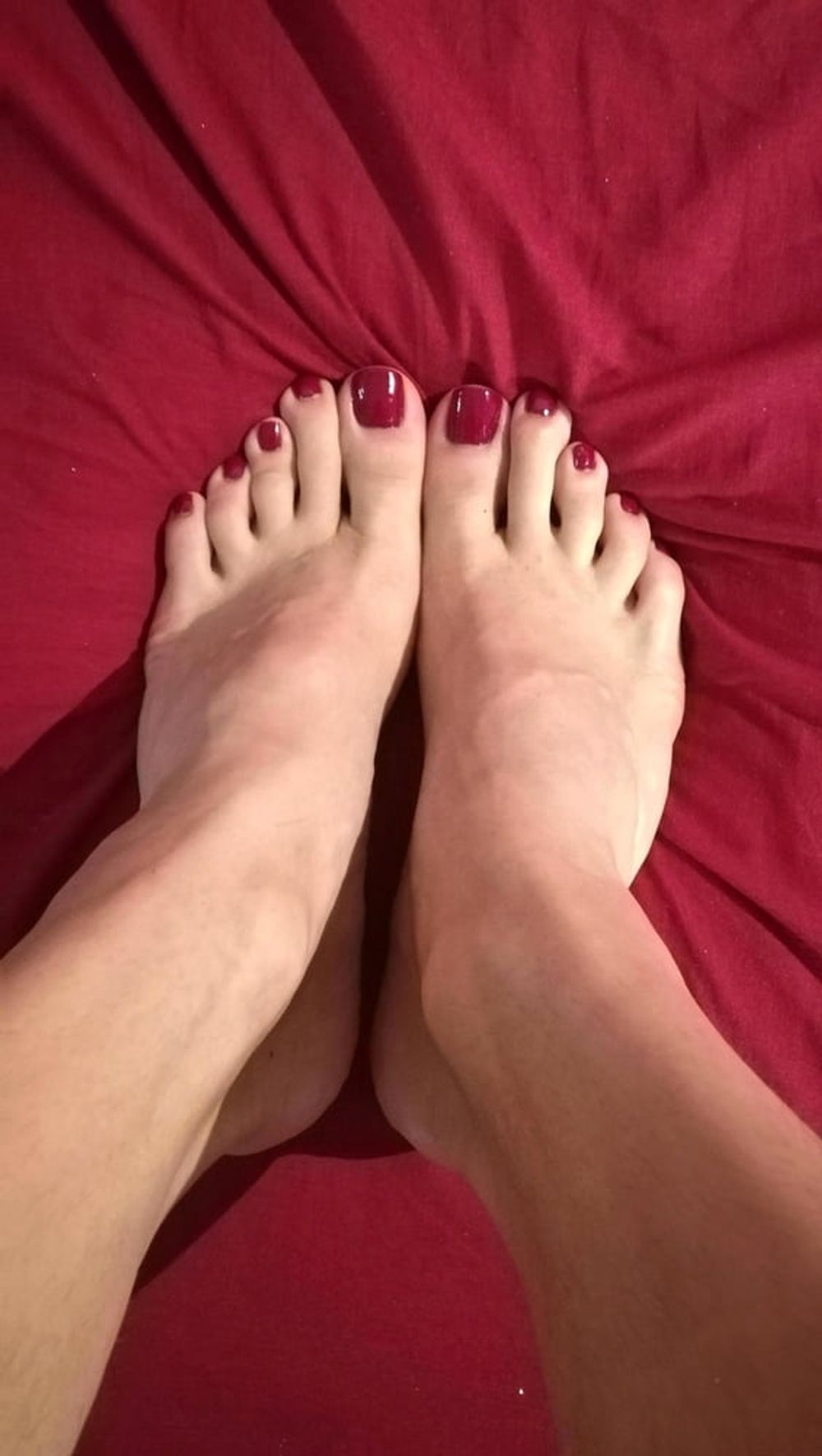 Foot Tease on Red Sheets #12