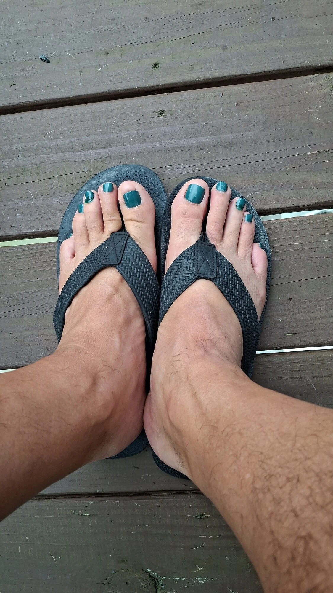 Showing off my new green nail polish