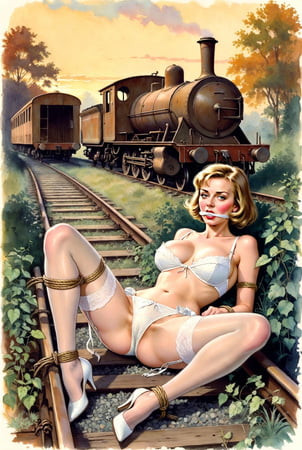 Pixwhores Experimental Enhanced: Stockings in the Railyard 1