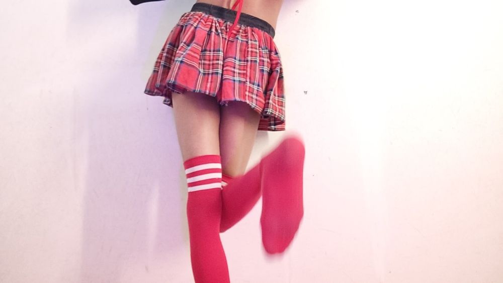 Teen boy in sexy school dress  #3