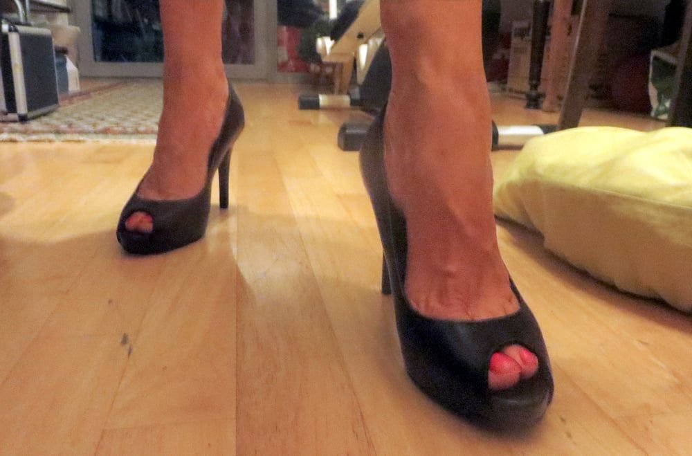 Random pics blue heels of my wife  #4
