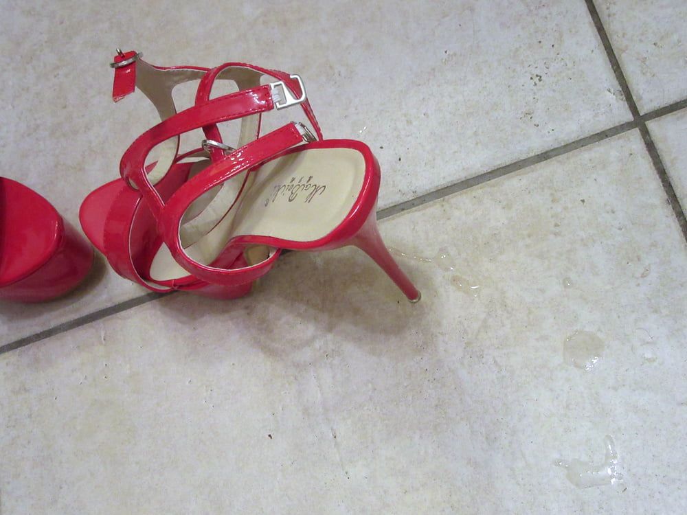 red platform sandals  #23