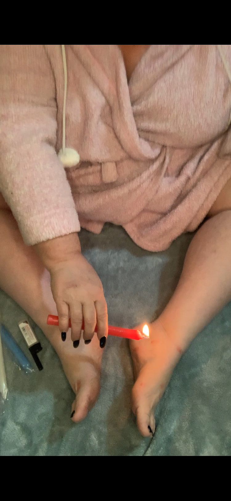 Feet play with wax! #7