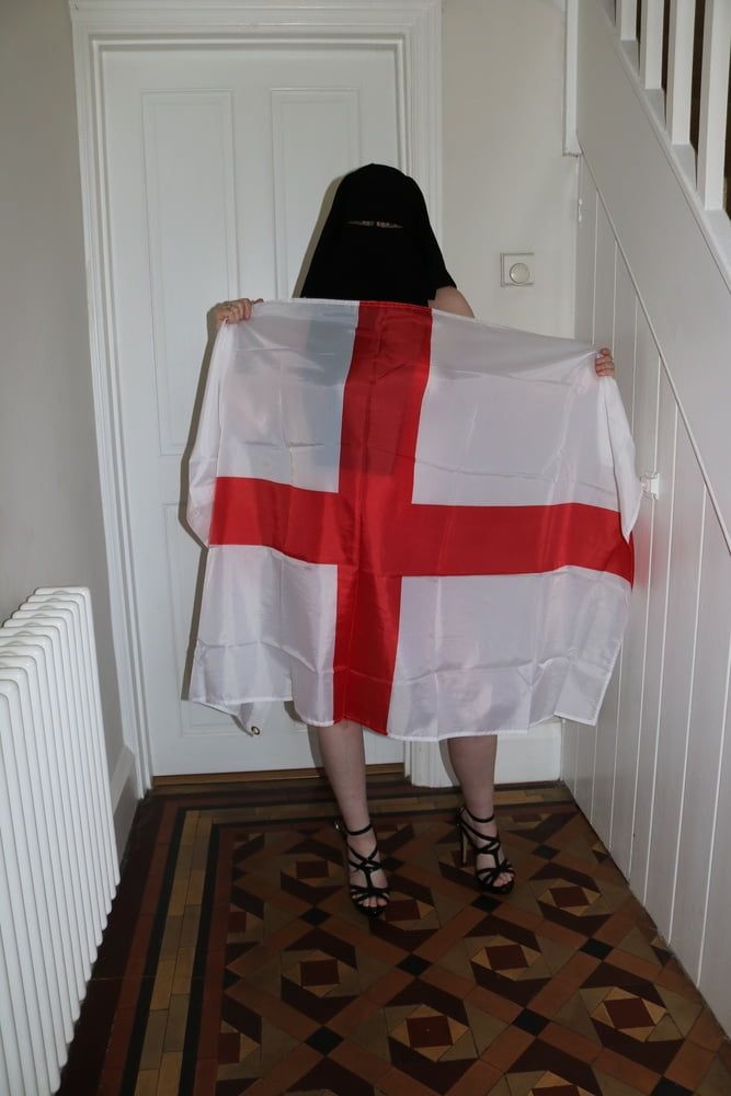 Wearing Niqab and England Flag #13