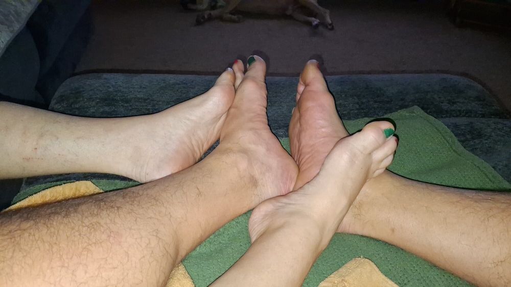 Playing footsie after our Pedicure #20