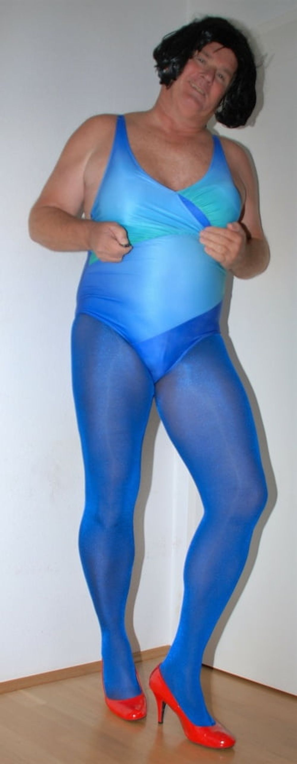 Swimuite blue with Tights blue #18