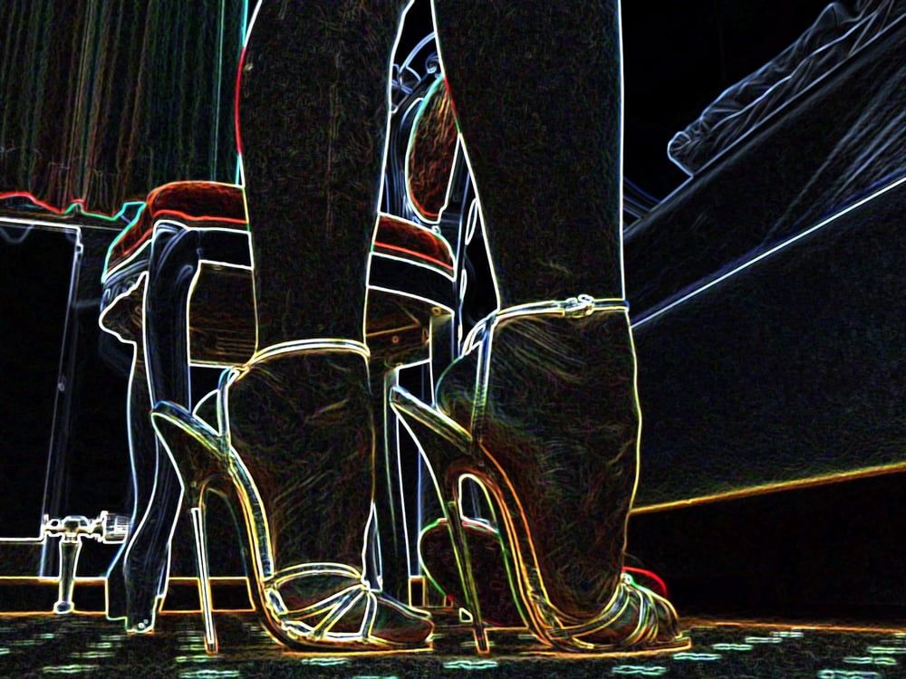 luminous contours of legs, heels and ass #2